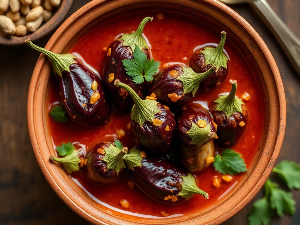 Gutti Vankaya Kura (Stuffed Brinjal in Peanut-Sesame Masala) โ Andhra Pradesh, India