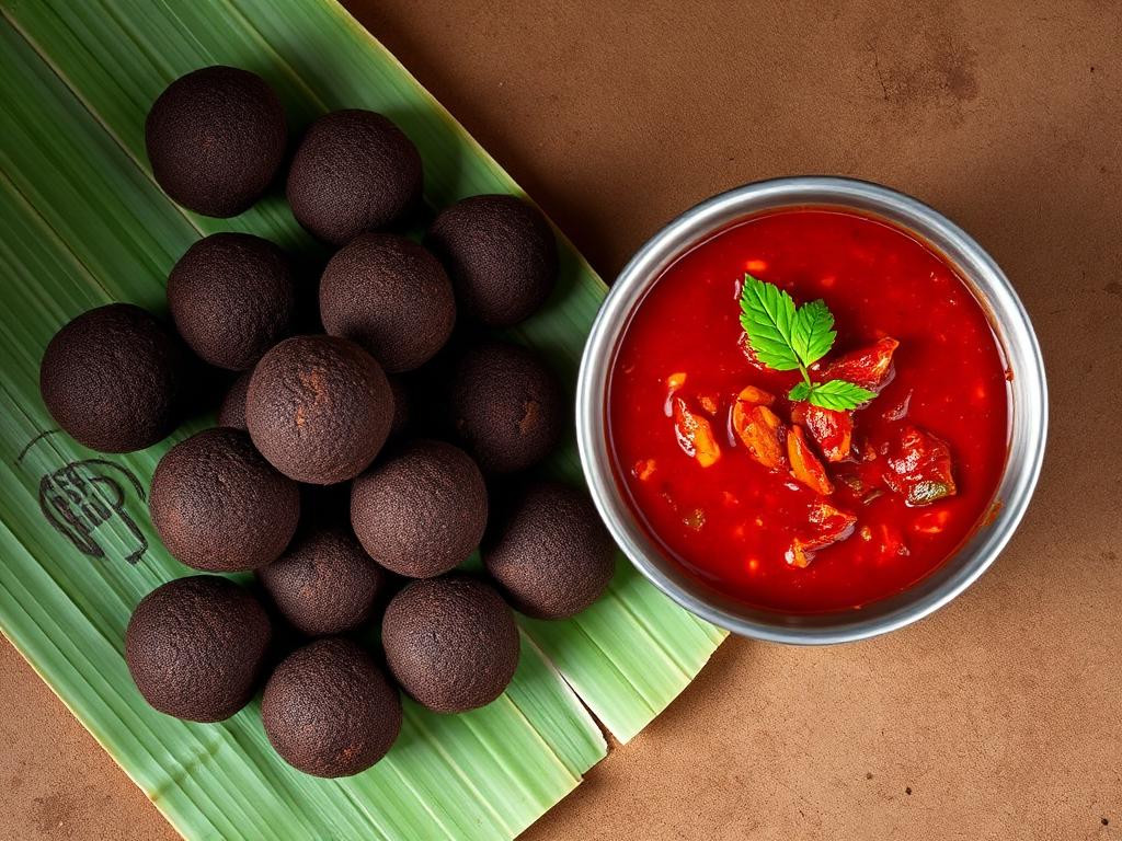 Ragi Sangati with Natu Kodi Pulusu โ Andhra Pradesh, India