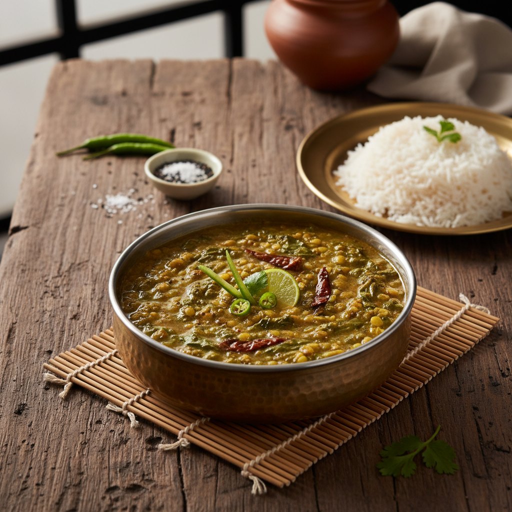 Bor Xaak Diya Dail (Water Spinach Dal) — Assam, India
