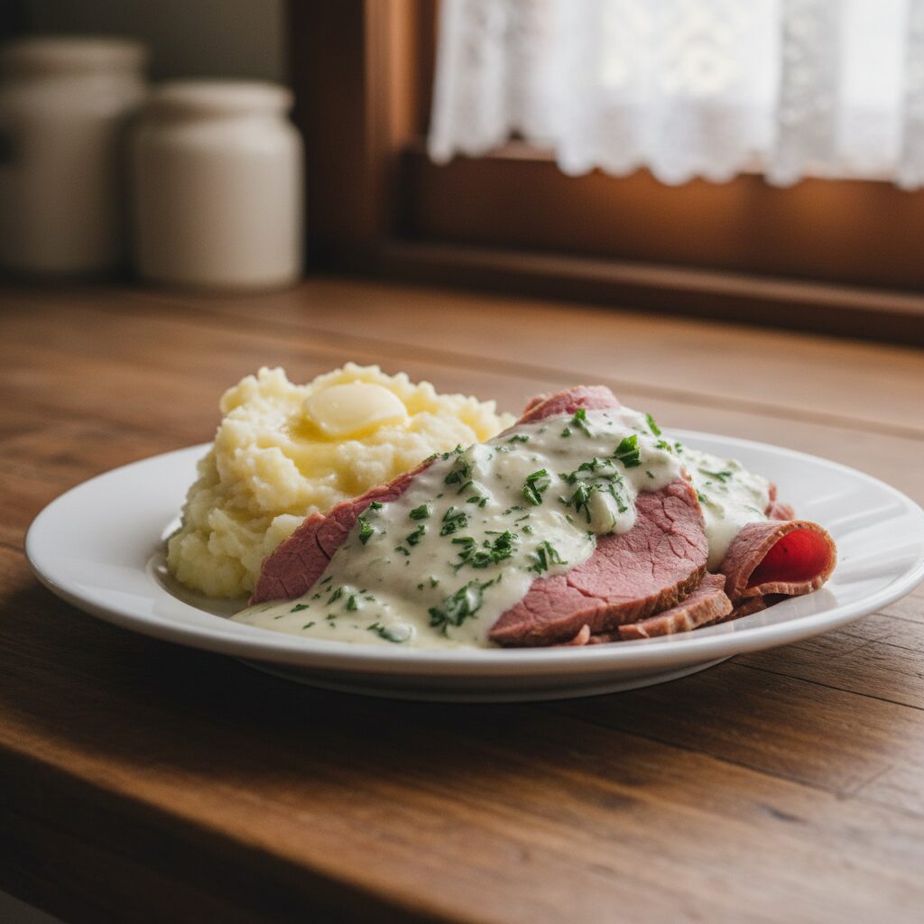 Corned Silverside with White Sauce — Australian Capital Territory, Australia