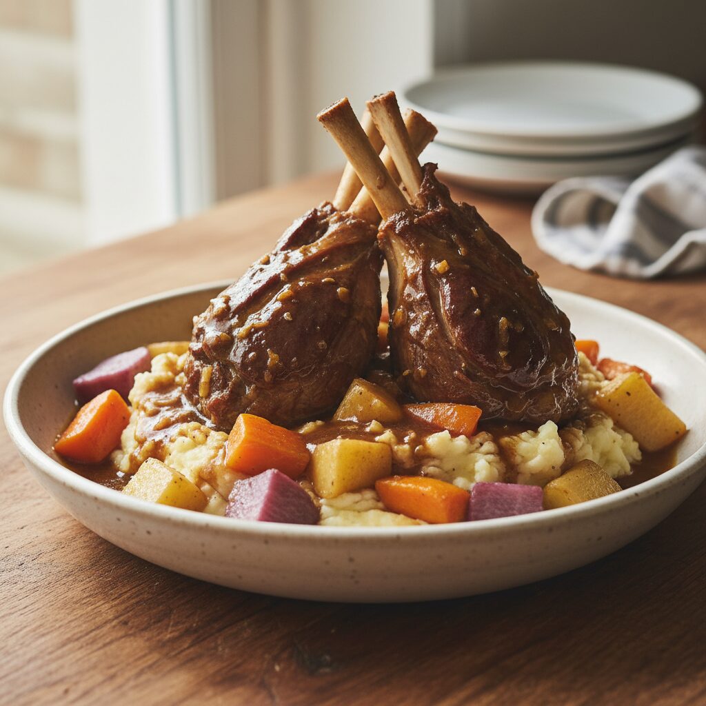 Slow-Cooked Lamb Shanks with Root Vegetables — Australian Capital Territory, Australia