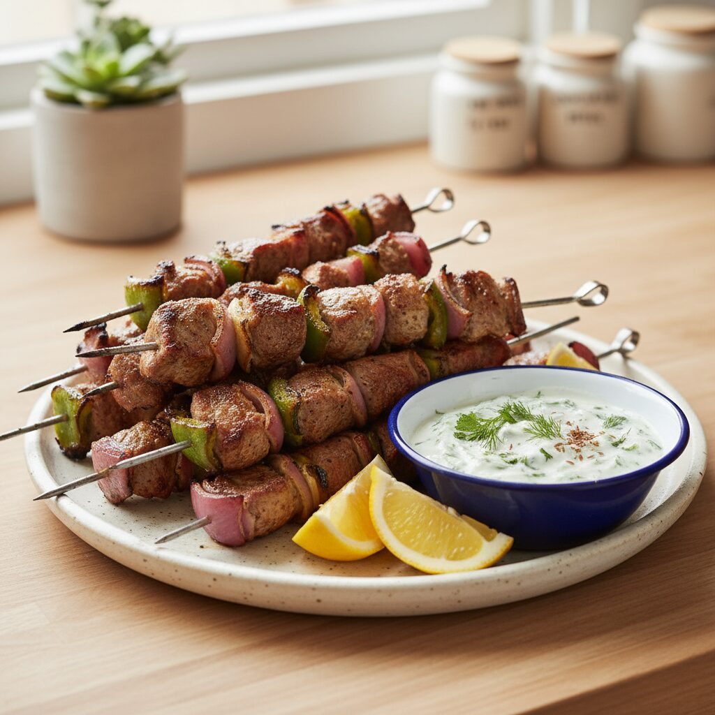 Barbecued Lamb Skewers with Herb Yoghurt — Australian Capital Territory, Australia