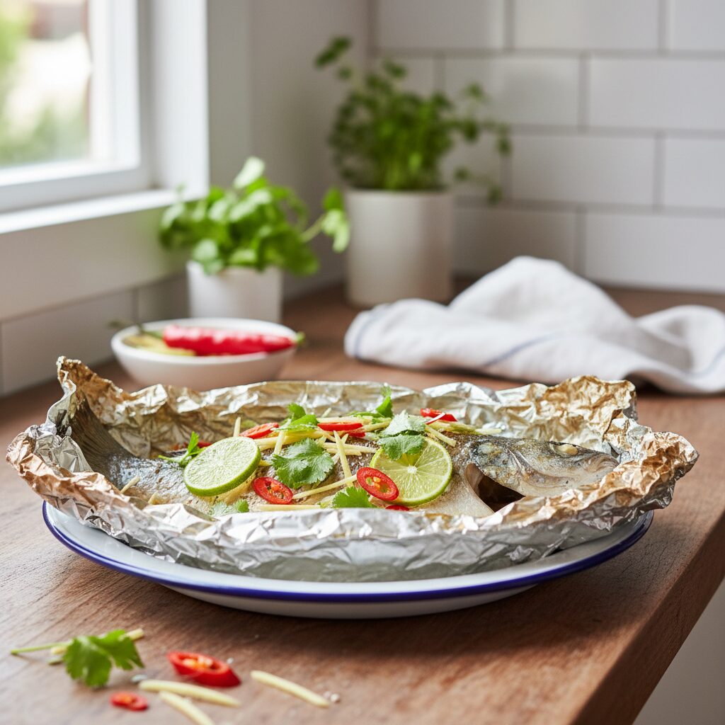 Baked Whole Barramundi with Lime and Herbs — Northern Territory, Australia