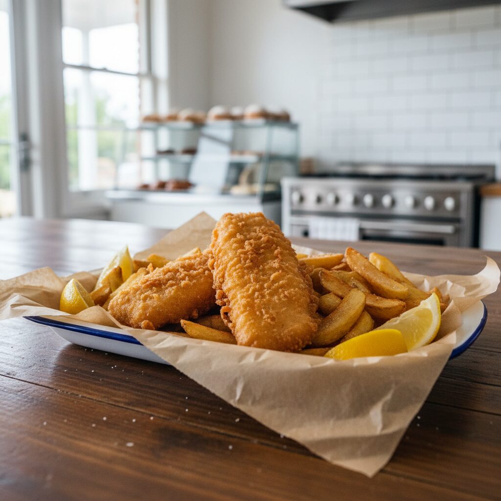 Beer-Battered Barramundi and Chips — Northern Territory, Australia
