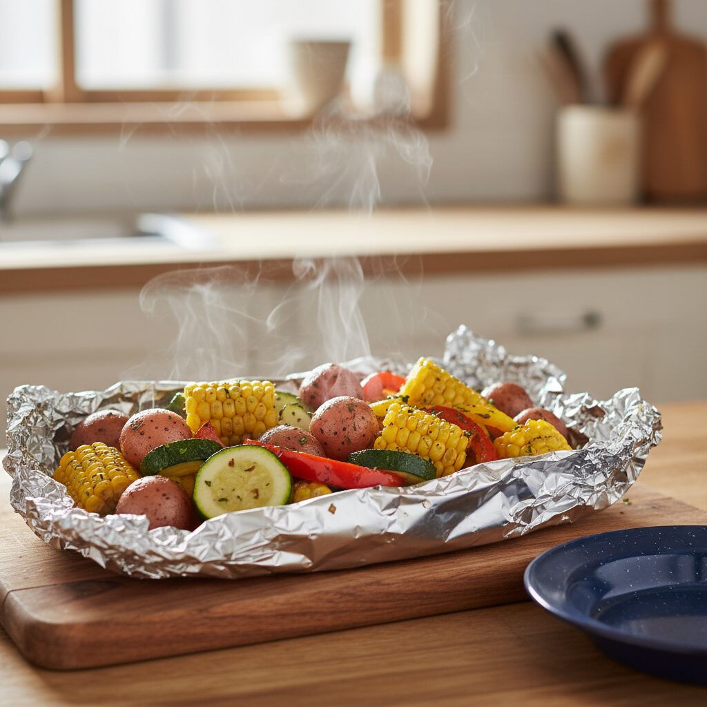 Foil-Wrapped Campfire Vegetables — Northern Territory, Australia