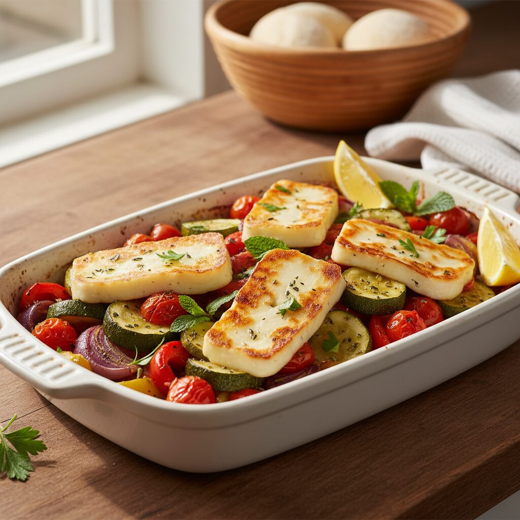 Adelaide Central Market Haloumi and Vegetable Bake — South Australia, Australia
