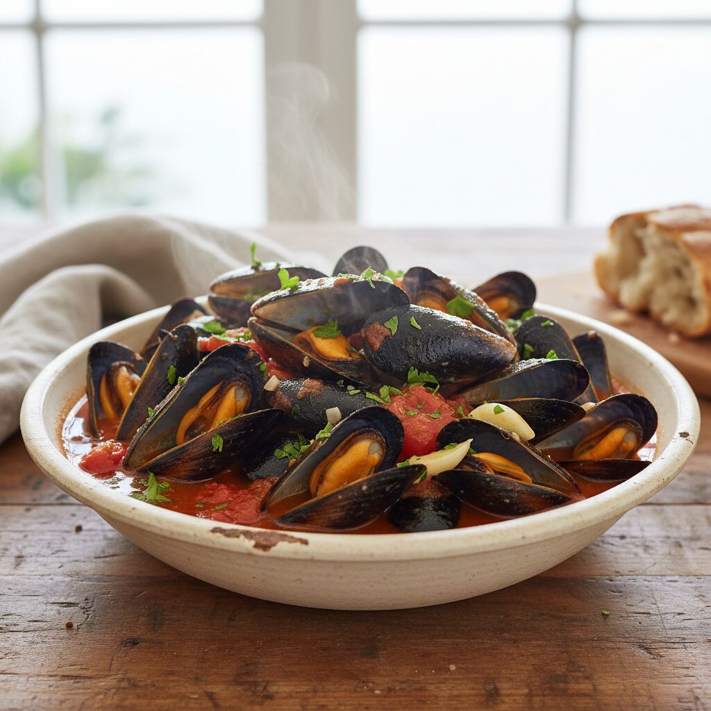 Mussels in Tomato and Garlic Broth โ South Australia, Australia