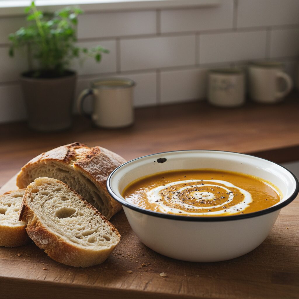 Pumpkin Soup with Crusty Bread — South Australia, Australia