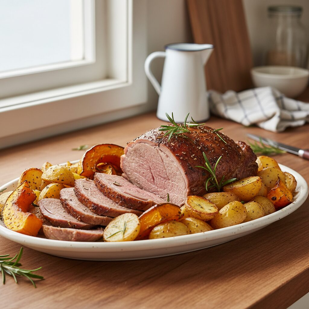 Roast Lamb with Rosemary and Baked Vegetables โ South Australia, Australia