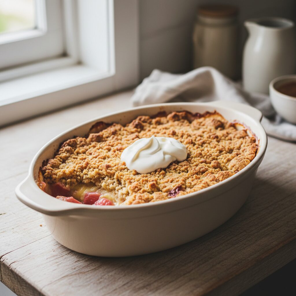 Rhubarb and Custard Crumble — Tasmania, Australia