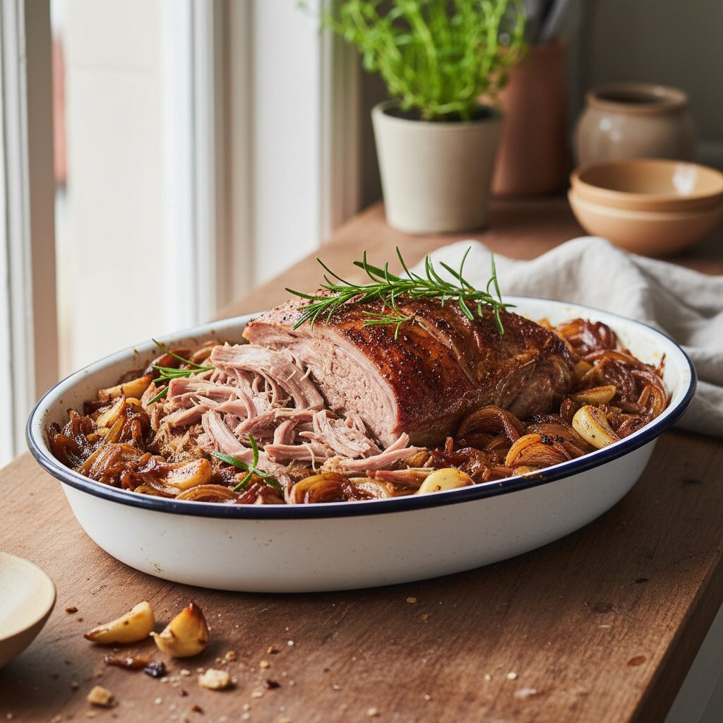 Slow-Roasted Lamb Shoulder with Onions — Tasmania, Australia