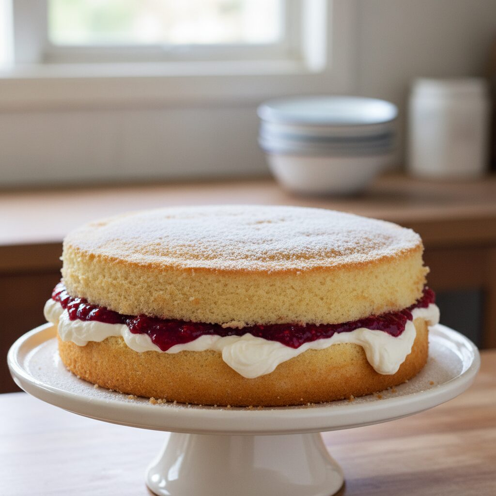 Classic Sponge Cake with Cream and Jam — Victoria, Australia