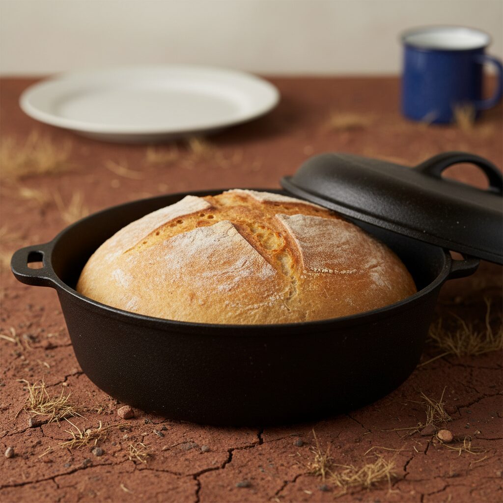 Damper Baked in a Camp Oven — Western Australia, Australia