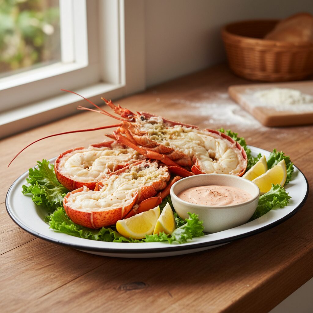 Cold Rock Lobster with Homemade Seafood Sauce โ Western Australia, Australia