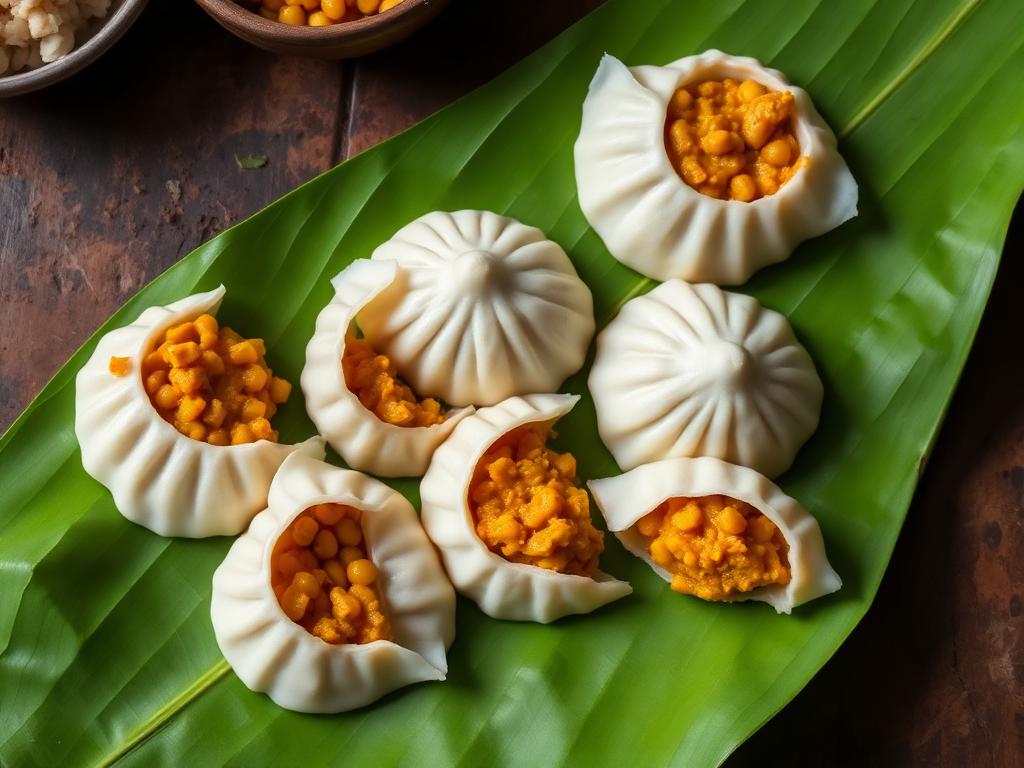 Dal Pitha (Steamed Rice Dumplings with Dal Filling) — Bihar, India