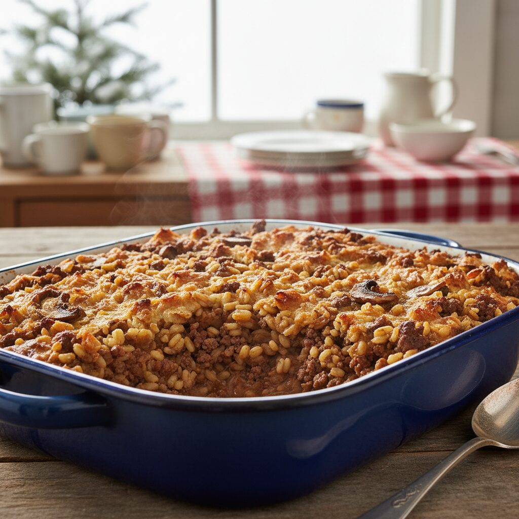 Beef and Barley Casserole — Alberta, Canada