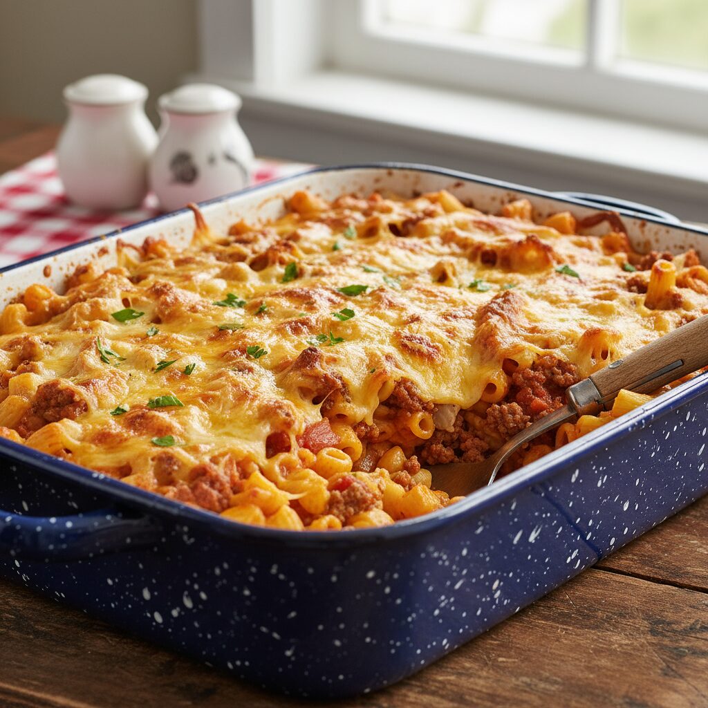 Beef and Macaroni Hot Dish — Alberta, Canada