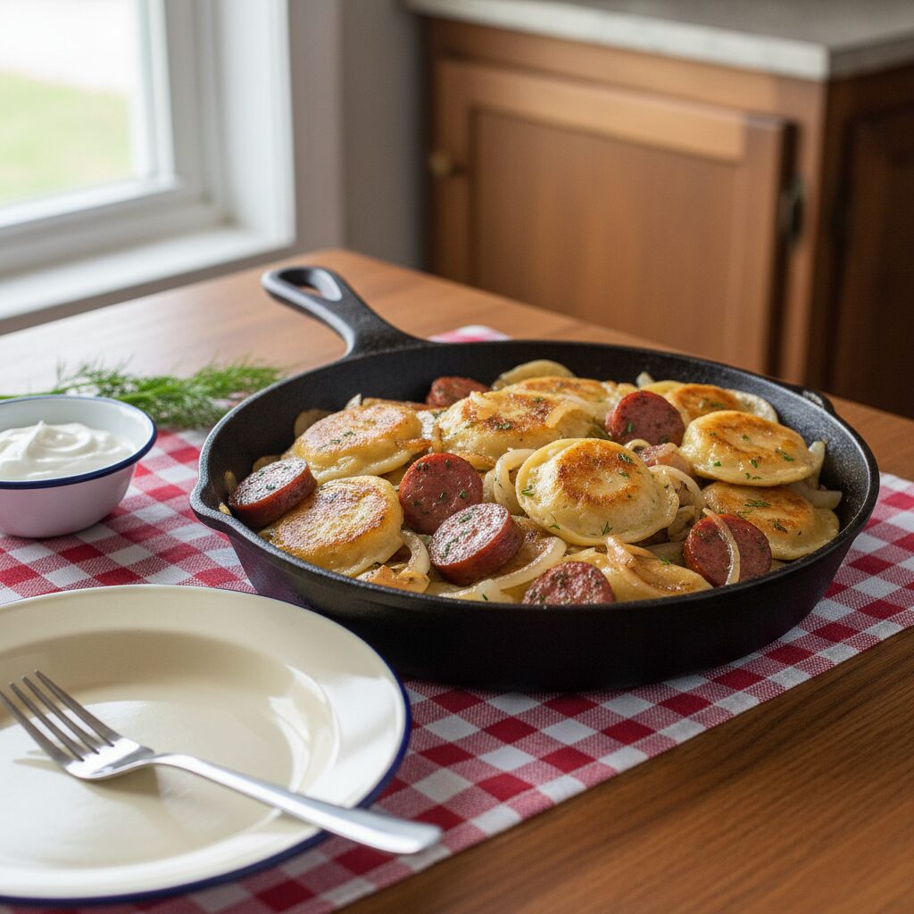 Kubasa and Pyrohy Skillet Supper — Alberta, Canada