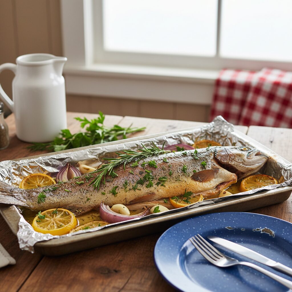 Baked Lake Trout with Herbs — British Columbia, Canada