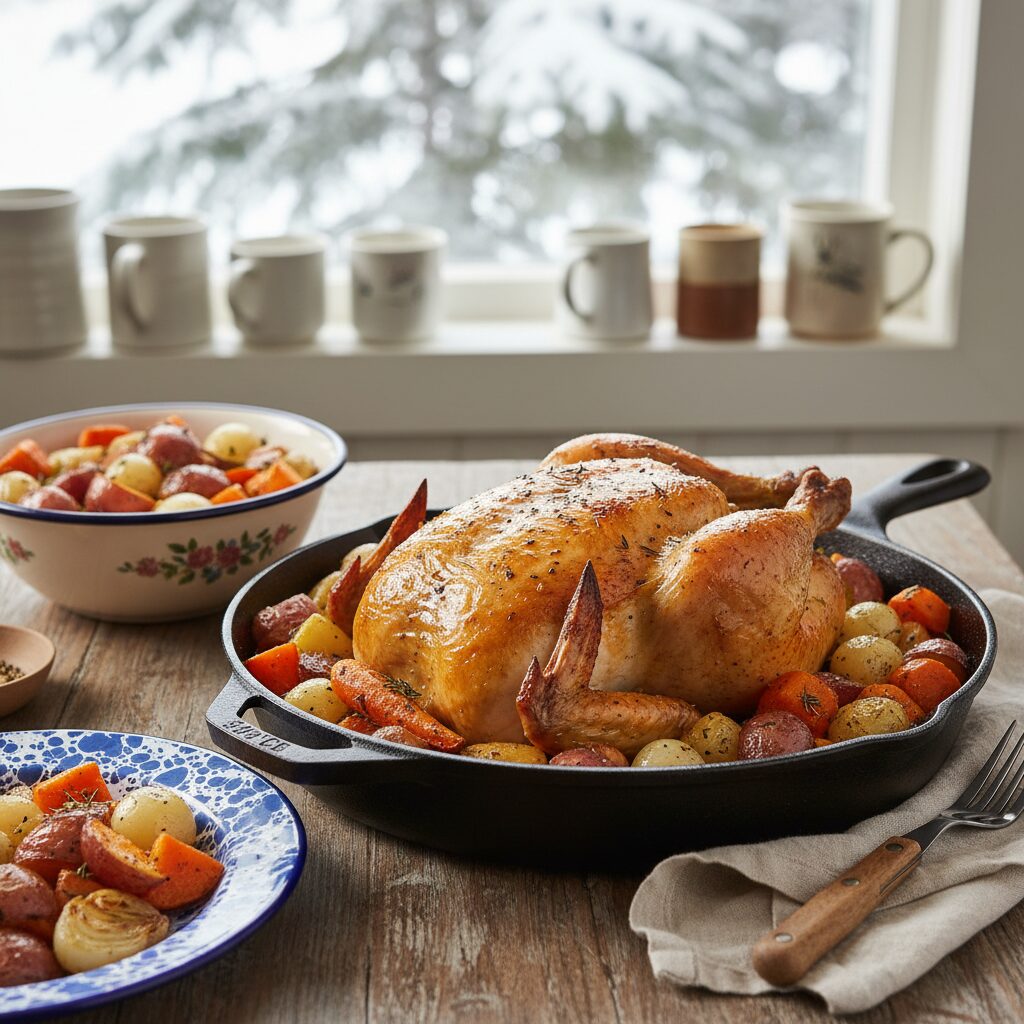 Interlake Roast Chicken with Root Vegetables — Manitoba, Canada