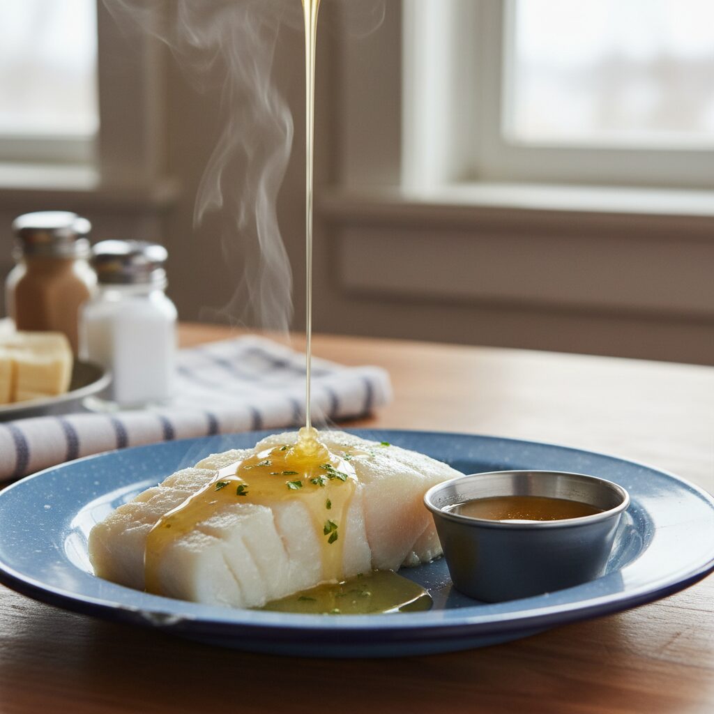 Poached Cod with Drawn Butter — Newfoundland and Labrador, Canada