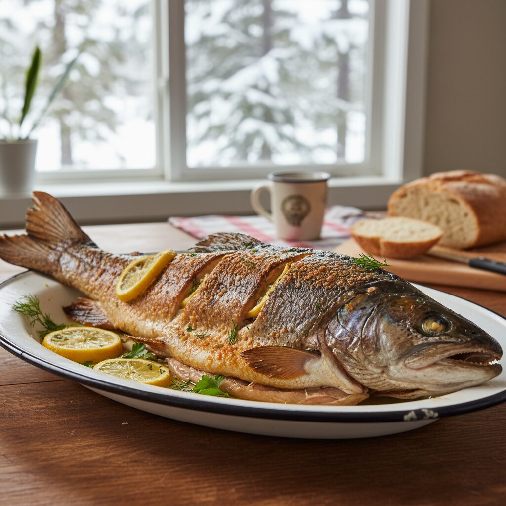 Freshwater fish, wild berries and community cooking