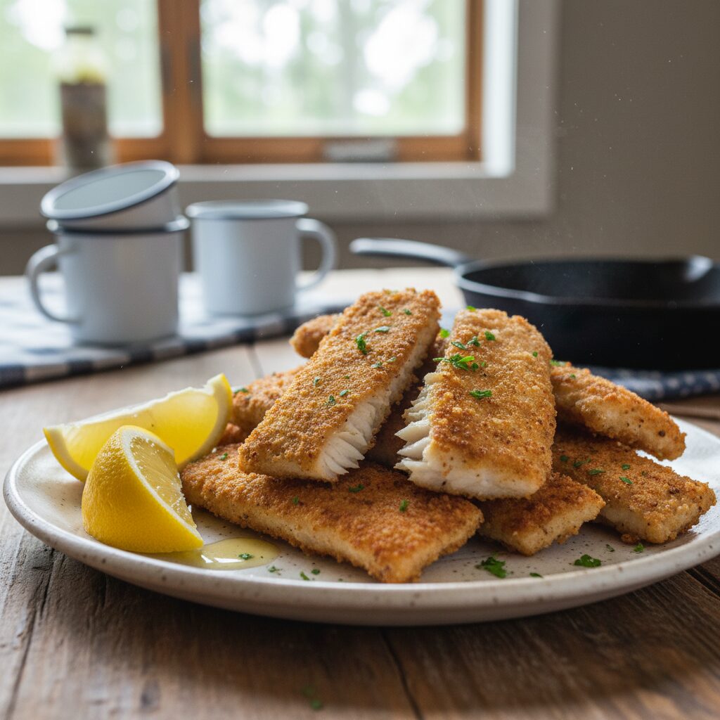 Fried Northern Pike with Lemon — Saskatchewan, Canada