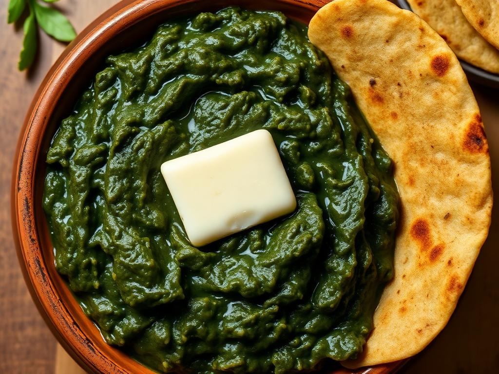 Sarson da Saag with Makki di Roti, City Home-Style — Chandigarh, India