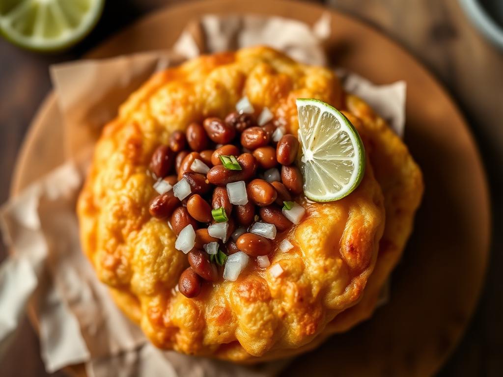 Cherokee Fry Bread with Bean Topping — North Carolina, United States