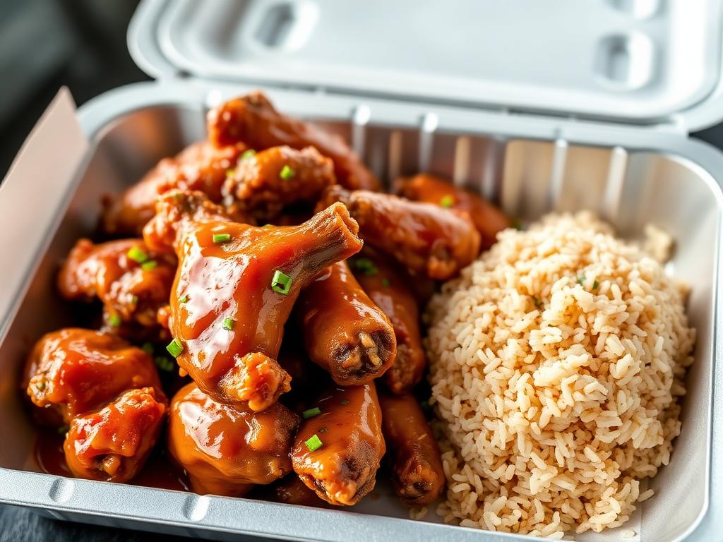 Wing Plate with Mumbo Sauce and Fried Rice — Washington, D.C., United States