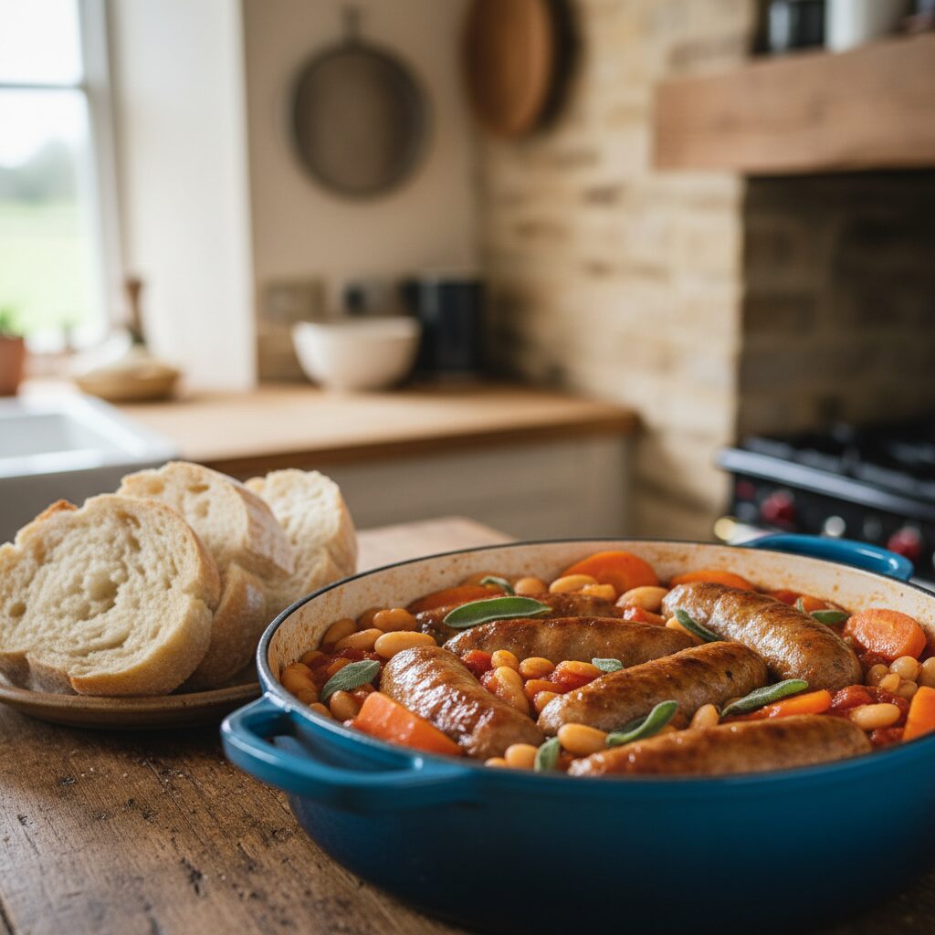 Lincolnshire Sausage and Butter Bean Casserole — East Midlands, United Kingdom