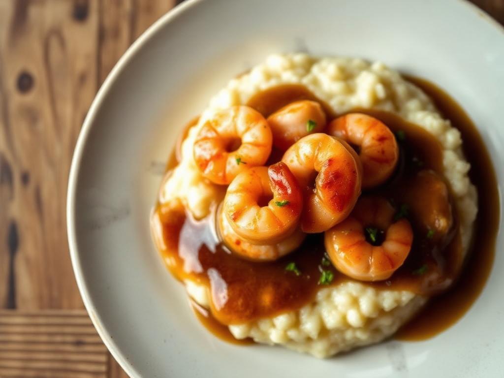 Georgia Shrimp and Grits with Tasso Gravy β Georgia, United States