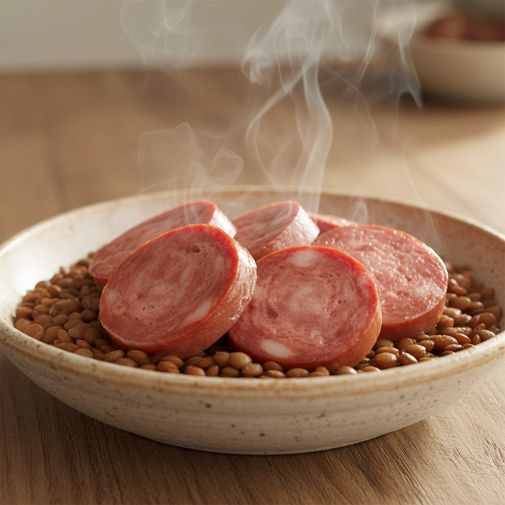 Cotechino con Lenticchie — Emilia-Romagna, Italy