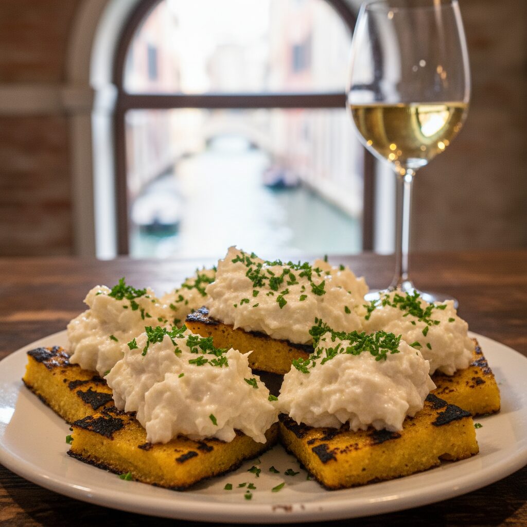 Crostini con Baccalà e Polenta — Veneto, Italy