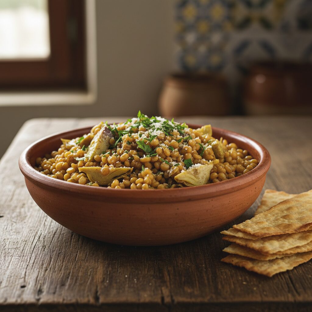 Fregola con Carciofi โ Sardinia, Italy