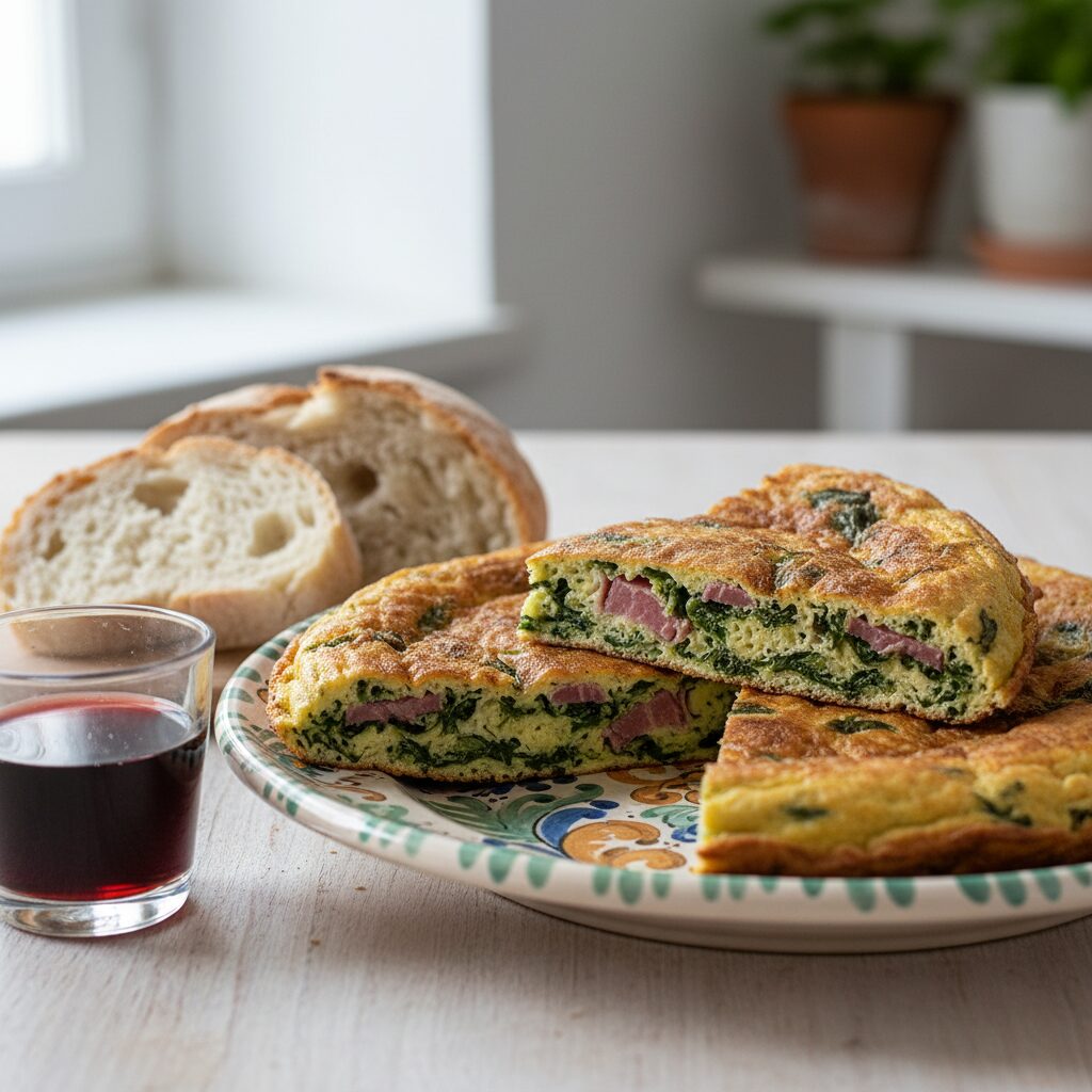 Frittata con Ciauscolo e Erbe โ Marche, Italy
