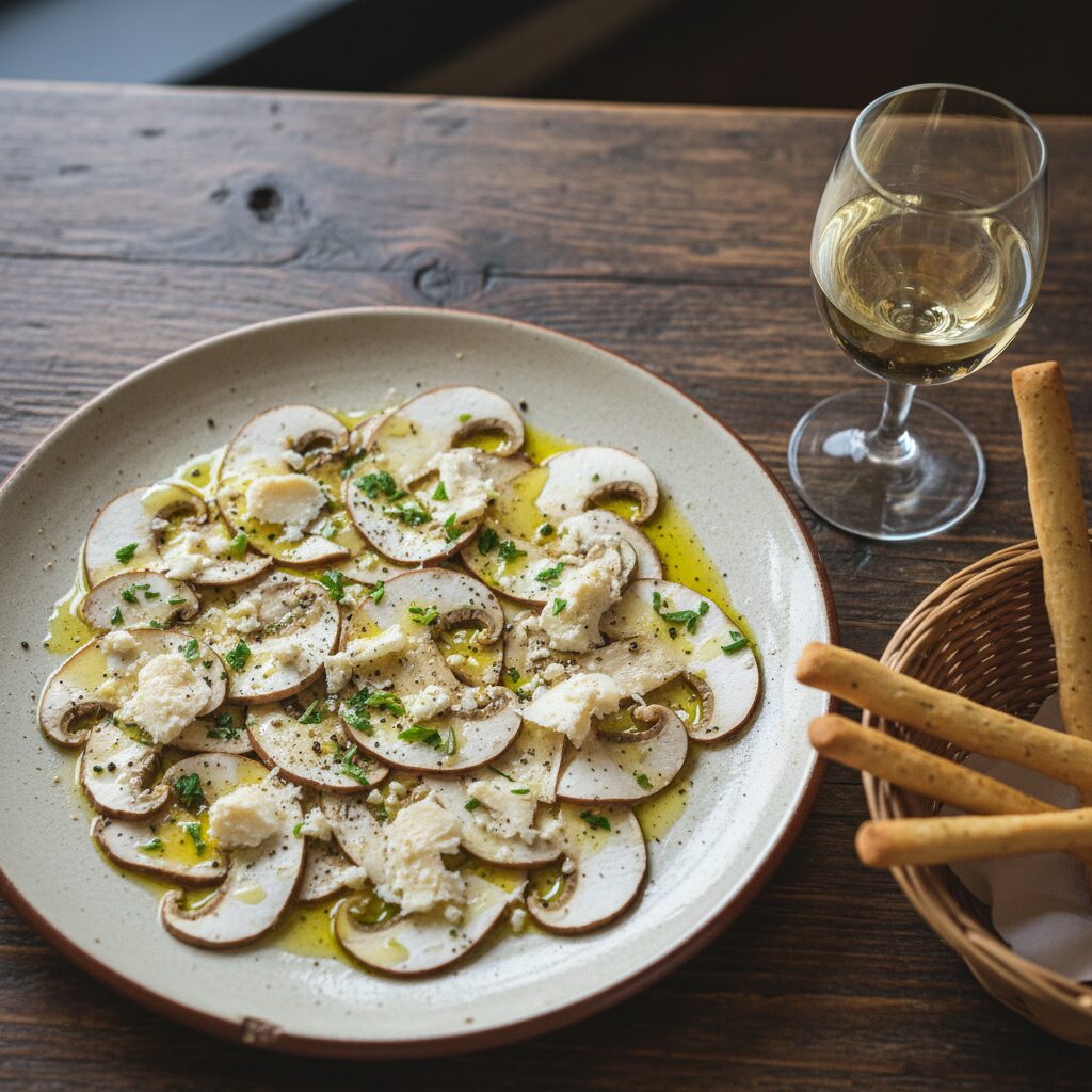 Insalata di Funghi Crudi e Castelmagno — Piedmont, Italy