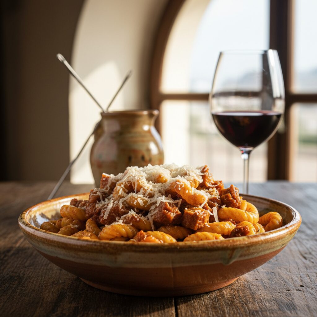 Maccheroni al Ferretto con Ragรน di Maiale โ Calabria, Italy
