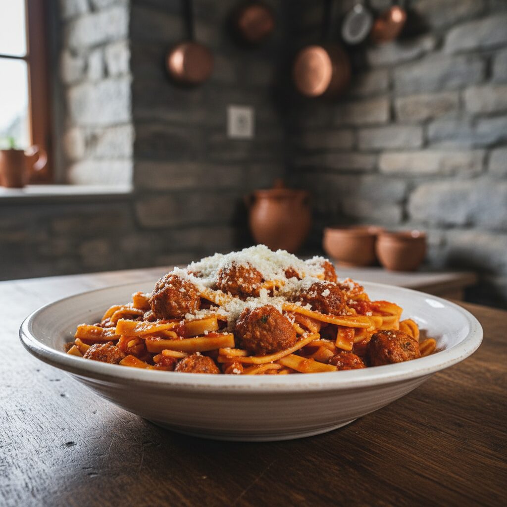 Maccheroni alla Chitarra con Pallottine — Abruzzo, Italy