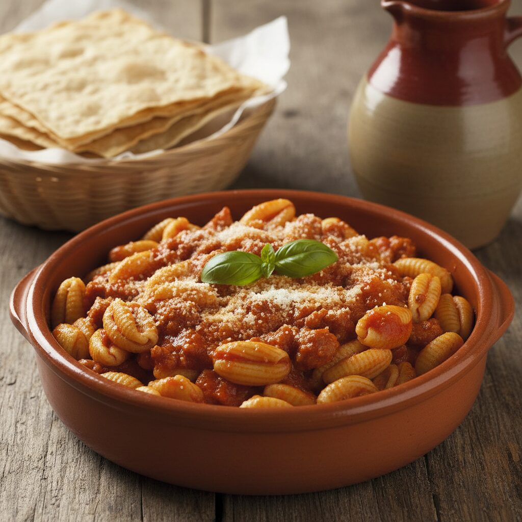 An island kitchen of shepherds, semolina pasta, crisp bread and pecorino, with a separate coastal tradition.