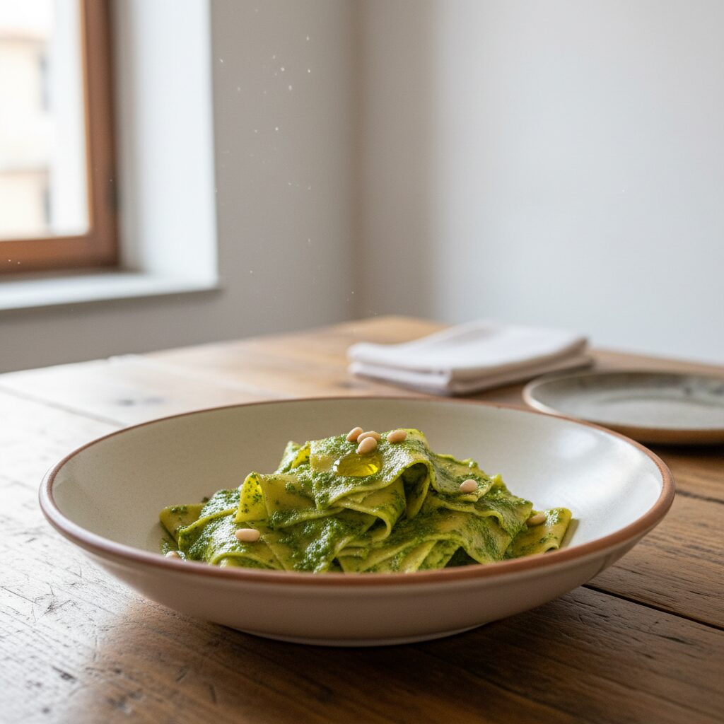 Mandilli de Saea al Pesto โ Liguria, Italy