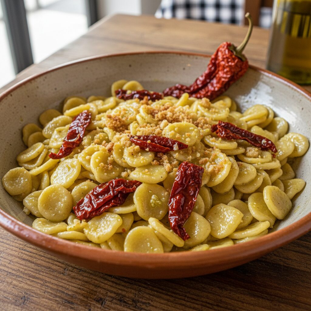 Pasta con Peperoni Cruschi e Mollica — Basilicata, Italy