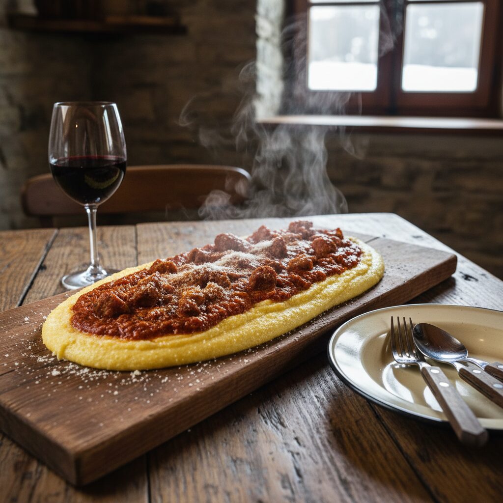 Polenta con Salsicce Abruzzese โ Abruzzo, Italy
