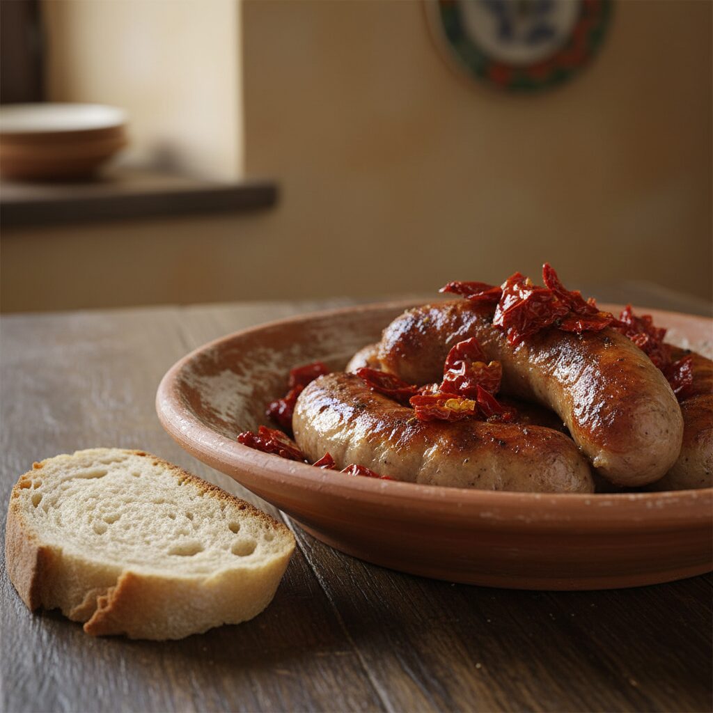 Salsiccia Lucanica con Peperoni Cruschi — Basilicata, Italy