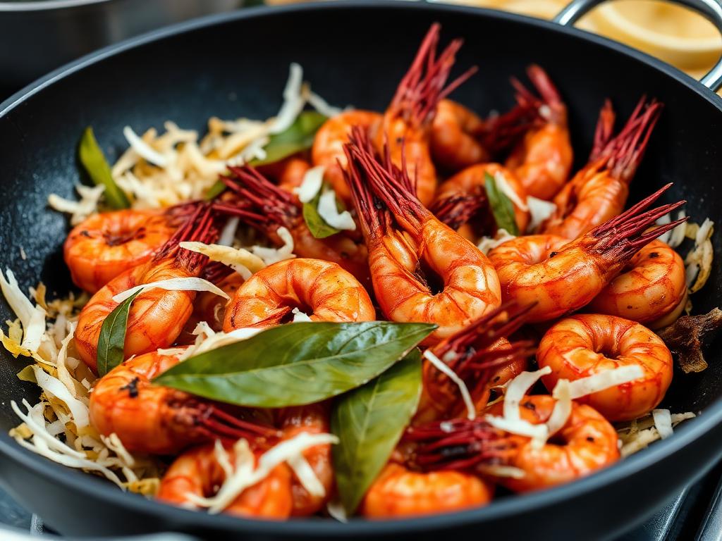 Konju Ularthiyathu (Malabar Dry-Roasted Prawns) — Kerala, India