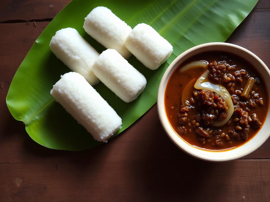 Puttu with Kadala Curry โ Kerala, India
