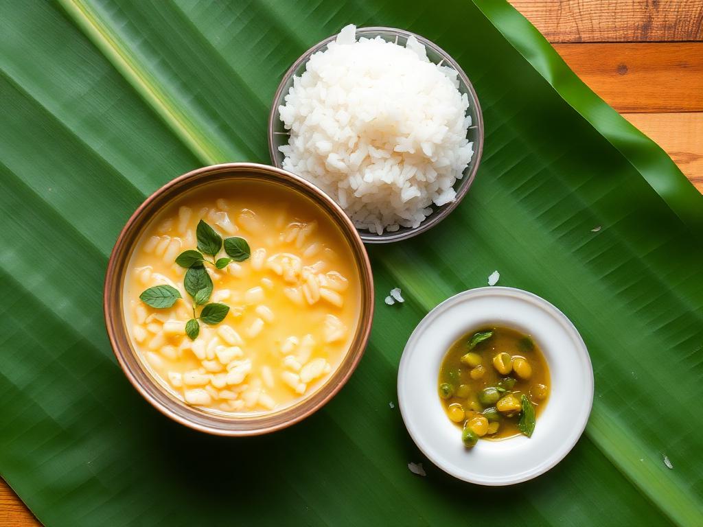 Vishu Kanji with Payar and Chammanthi — Kerala, India
