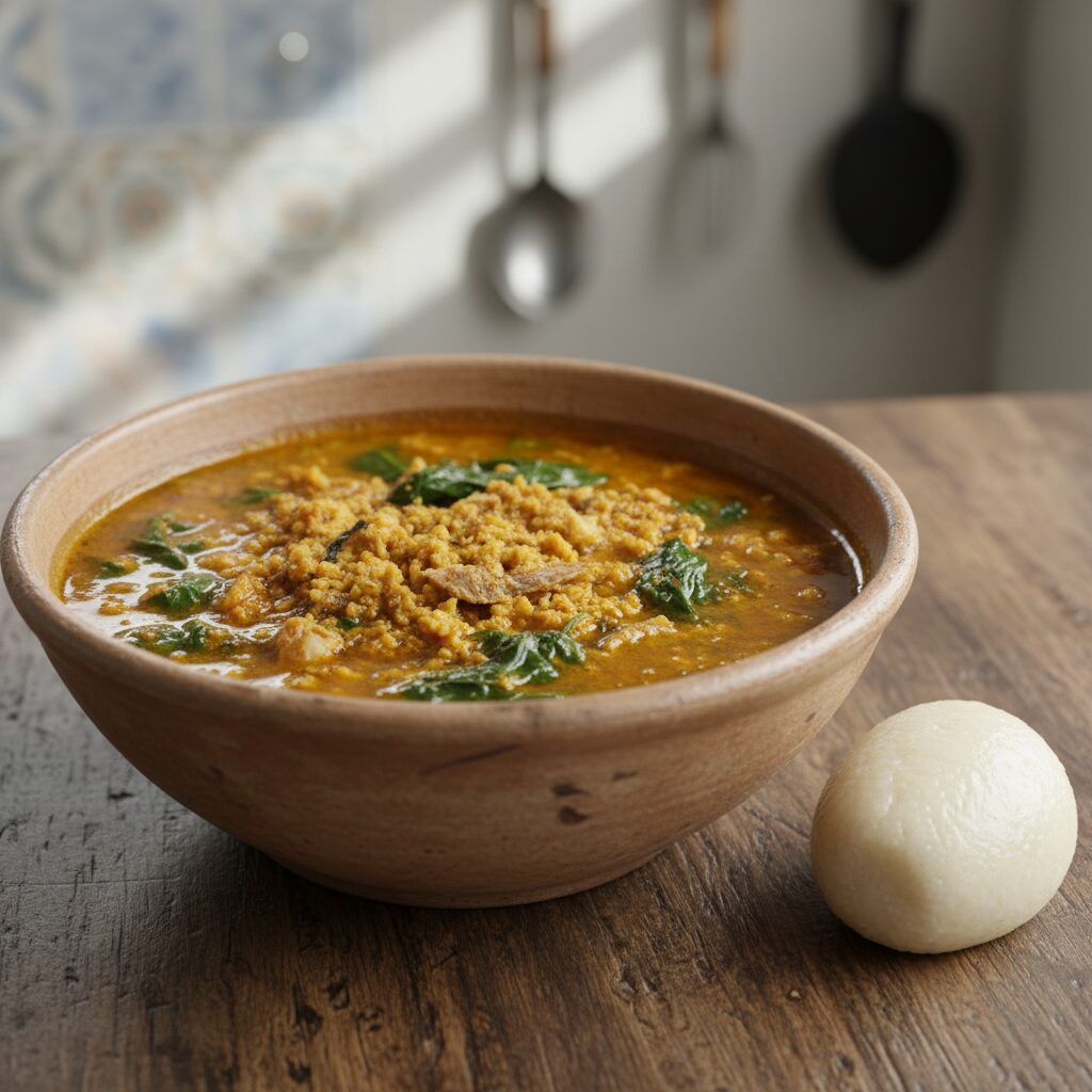 Nigerian Egusi Soup with Pounded Yam — London, United Kingdom