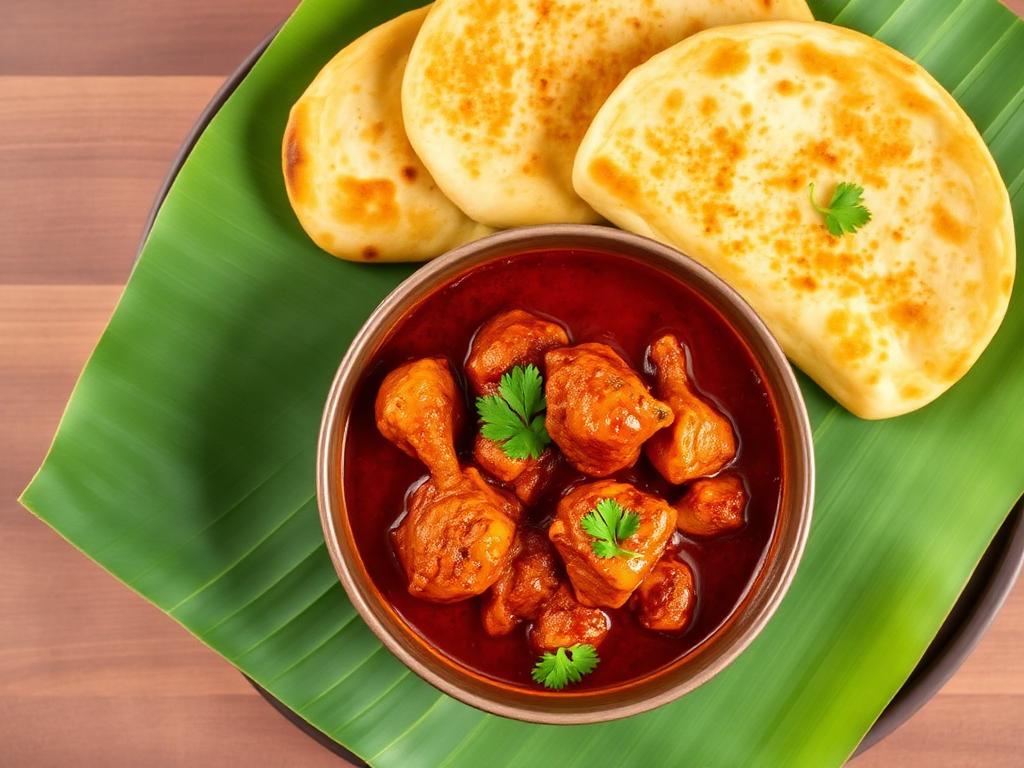 Kombdi Vade (Saoji Chicken with Fried Bread) — Maharashtra, India