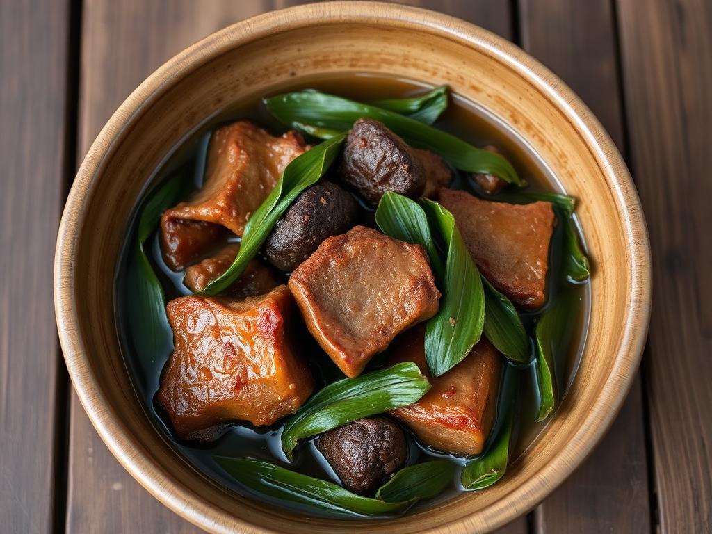 Kuki Sa-um (Smoked Pork with Mustard Leaves) — Manipur, India